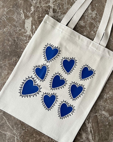 Tote bag Corazones Azules
