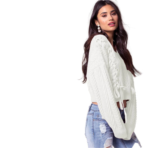 Sueter Cuello V Trenzado