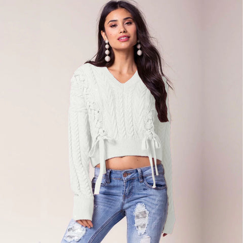 Sueter Cuello V Trenzado