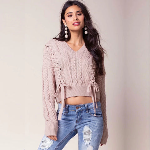 Sueter Cuello V Trenzado
