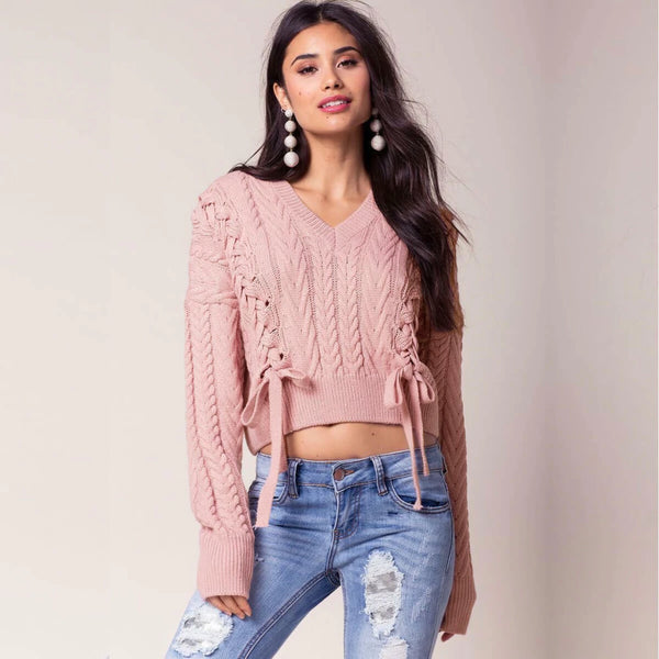 Sueter Cuello V Trenzado