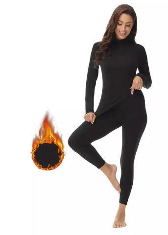 Conjunto Térmico Fleece Cuello Alto Negro