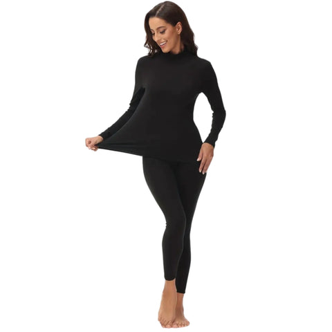 Conjunto Térmico Fleece Cuello Alto Negro