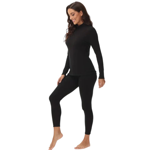 Conjunto Térmico Fleece Cuello Alto Negro