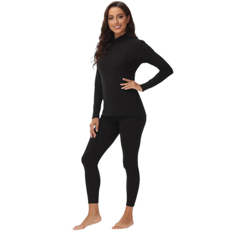 Conjunto Térmico Fleece Cuello Alto Negro