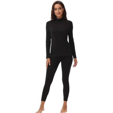 Conjunto Térmico Fleece Cuello Alto Negro
