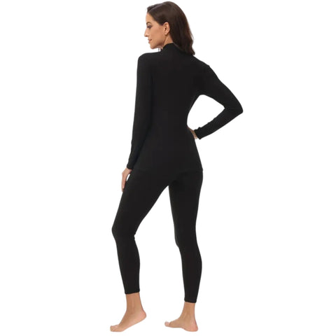 Conjunto Térmico Fleece Cuello Alto Negro