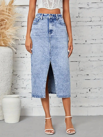 Falda Jean Midi