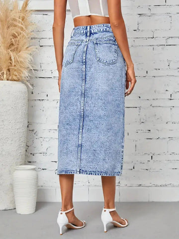 Falda Jean Midi