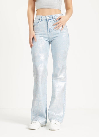 Jean Mom Fit Metalizado