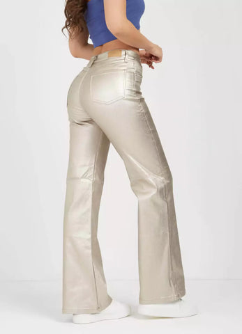 Pantalón MomFit Metalizado Dorado